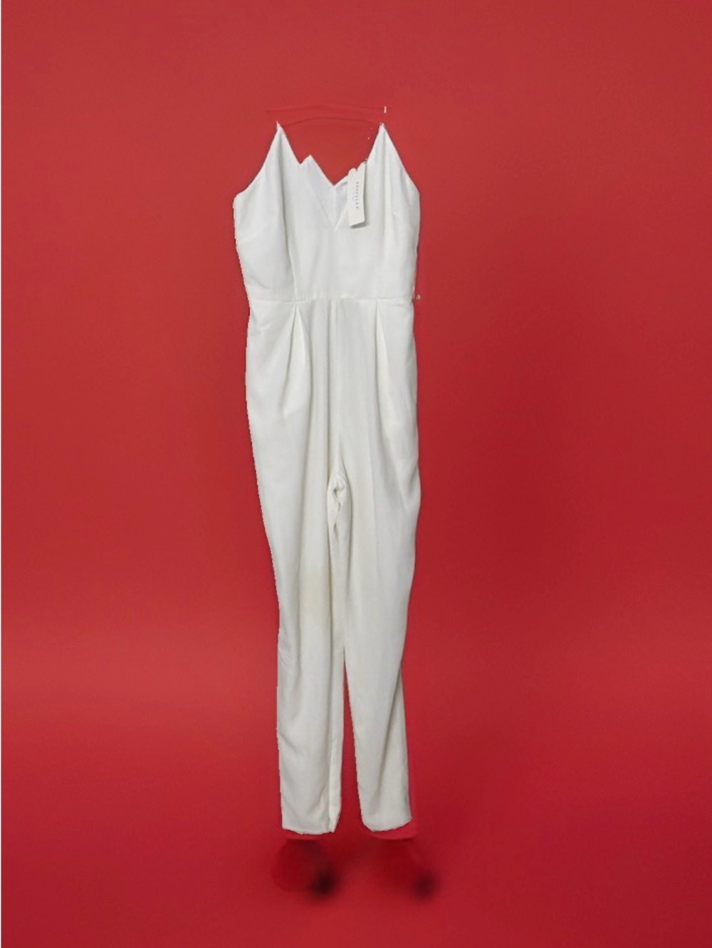 KEEPSAKE the Label White V-Neck Sleeveless Jumpsuit Med
